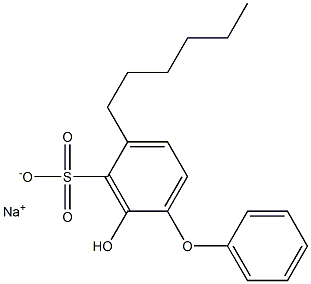 2-Hydroxy-4-hexyl[oxybisbenzene]-3-sulfonic acid sodium salt Struktur