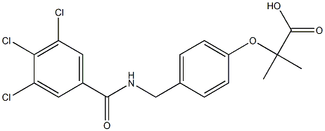 2-[4-(3,4,5-Trichlorobenzoylaminomethyl)phenoxy]-2-methylpropionic acid Struktur