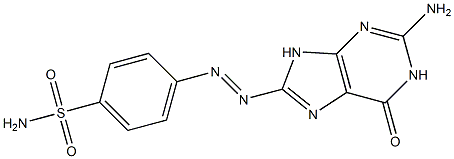 4-[[(2-Amino-6,9-dihydro-6-oxo-1H-purin)-8-yl]azo]benzenesulfonamide Struktur