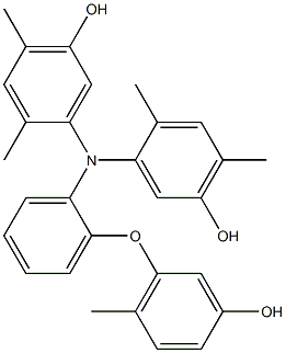 N,N-Bis(5-hydroxy-2,4-dimethylphenyl)-2-(3-hydroxy-6-methylphenoxy)benzenamine Struktur