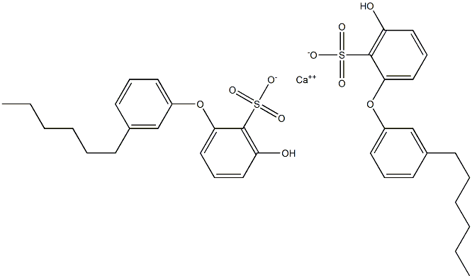 Bis(3-hydroxy-3'-hexyl[oxybisbenzene]-2-sulfonic acid)calcium salt Struktur