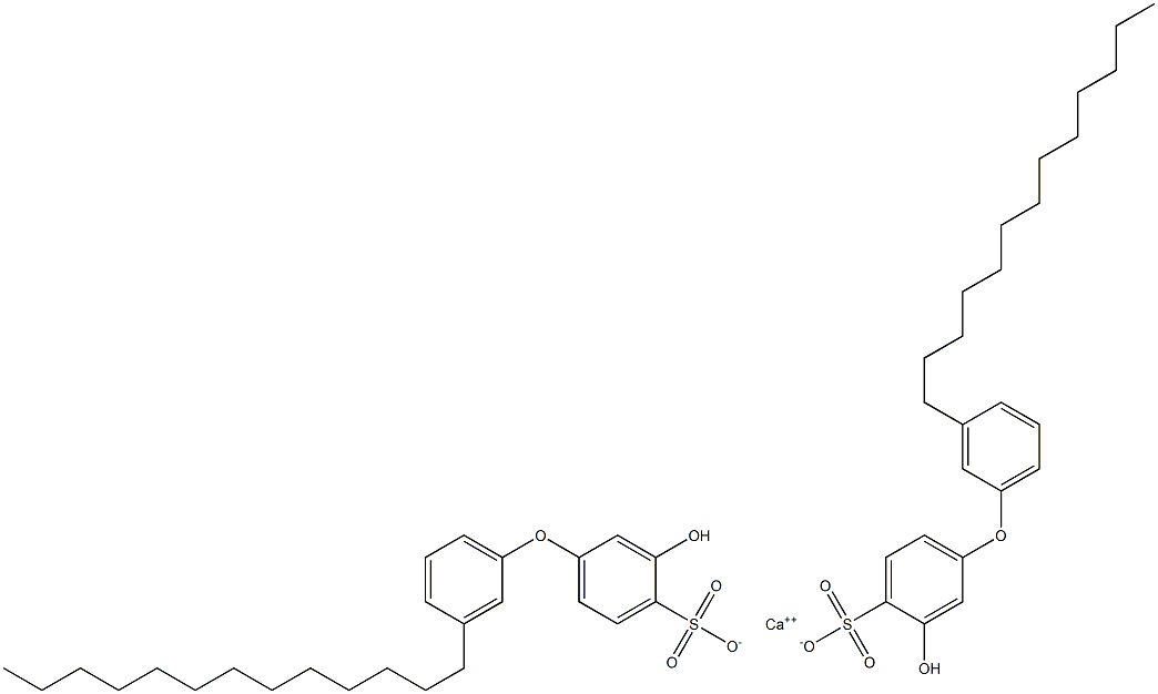 Bis(3-hydroxy-3'-tridecyl[oxybisbenzene]-4-sulfonic acid)calcium salt Struktur