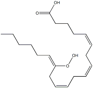 (5Z,8Z,11Z,14E)-14-Hydroperoxy-5,8,11,14-icosatetraenoic acid Struktur