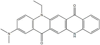 2-(Dimethylamino)-5-ethyl-5,12-dihydroquino[2,3-b]acridine-7,14-dione Struktur