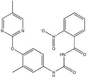 1-(2-Nitrobenzoyl)-3-[4-[(5-methyl-2-pyrimidinyl)oxy]-3-methylphenyl]urea Struktur