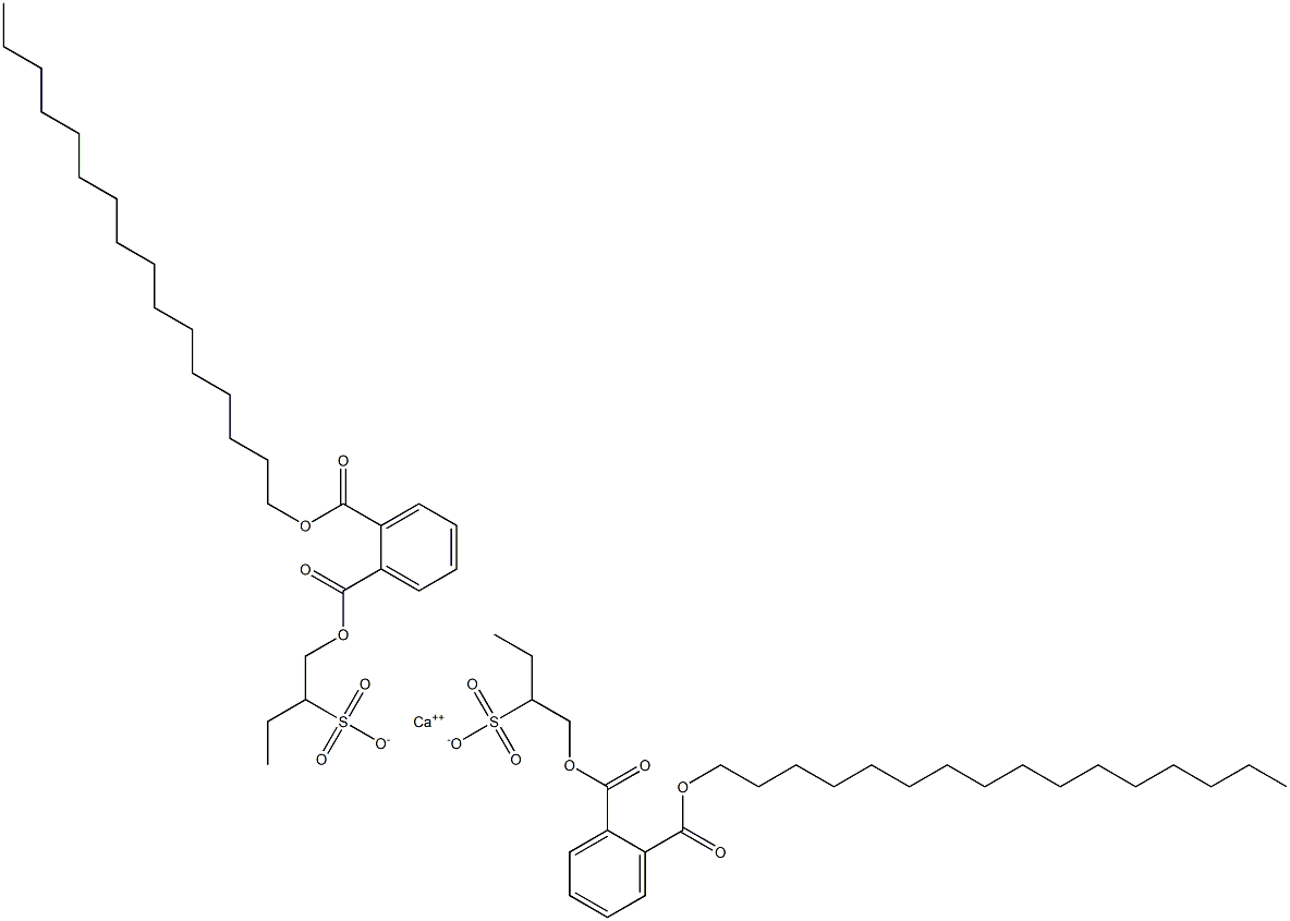 Bis[1-[(2-hexadecyloxycarbonylphenyl)carbonyloxy]butane-2-sulfonic acid]calcium salt Struktur