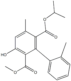 3-Hydroxy-5-methyl-2'-methyl-1,1'-biphenyl-2,6-dicarboxylic acid 2-methyl 6-isopropyl ester Struktur