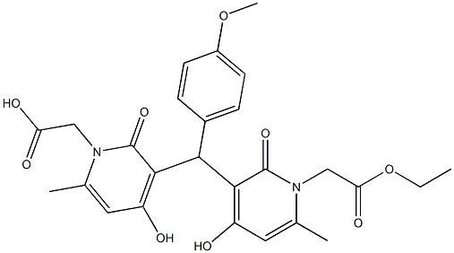 3,3'-(4-Methoxybenzylidene)bis(1,2-dihydro-4-hydroxy-6-methyl-2-oxopyridine-1-acetic acid ethyl) ester Struktur