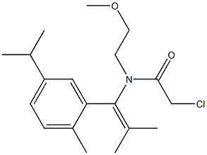 N-[1-(2-Methyl-5-isopropylphenyl)-2-methyl-1-propenyl]-N-[2-methoxyethyl]-2-chloroacetamide Struktur