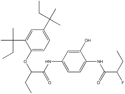 2-(2-Fluorobutyrylamino)-5-[2-(2,4-di-tert-amylphenoxy)butyrylamino]phenol Struktur