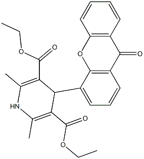 1,4-Dihydro-2,6-dimethyl-4-(9-oxo-9H-xanthen-4-yl)pyridine-3,5-dicarboxylic acid diethyl ester Struktur