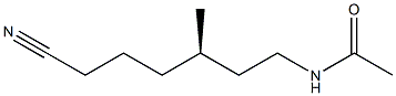 (+)-N-[(R)-6-Cyano-3-methylhexyl]acetamide Struktur