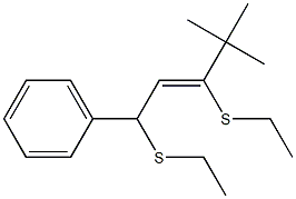 (Z)-3,5-Bis(ethylthio)-5-phenyl-2,2-dimethyl-3-pentene Struktur