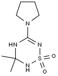 5-(Pyrrolidin-1-yl)-2,3-dihydro-3,3-dimethyl-4H-1,2,4,6-thiatriazine 1,1-dioxide Struktur