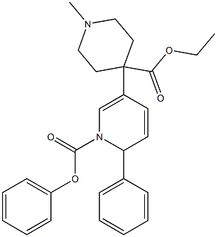 1-Methyl-4-[(1,6-dihydro-1-phenoxycarbonyl-6-phenylpyridin)-3-yl]piperidine-4-carboxylic acid ethyl ester Struktur