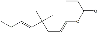 Propionic acid 4,4-dimethyl-1,5-octadienyl ester Struktur