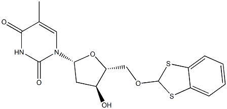 5'-O-(1,3-Benzodithiol-2-yl)thymidine Struktur