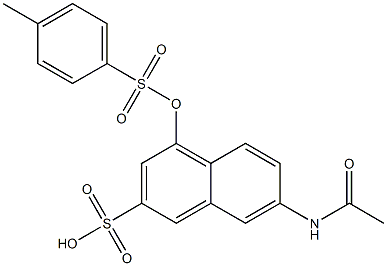 7-Acetylamino-4-(4-methylphenylsulfonyloxy)naphthalene-2-sulfonic acid Struktur