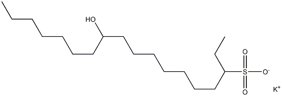 11-Hydroxyoctadecane-3-sulfonic acid potassium salt Struktur