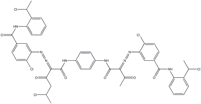 3,3'-[2-(1-Chloroethyl)-1,4-phenylenebis[iminocarbonyl(acetylmethylene)azo]]bis[N-[2-(1-chloroethyl)phenyl]-4-chlorobenzamide] Struktur