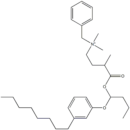 N,N-Dimethyl-N-benzyl-N-[3-[[1-(3-octylphenyloxy)butyl]oxycarbonyl]butyl]aminium Struktur