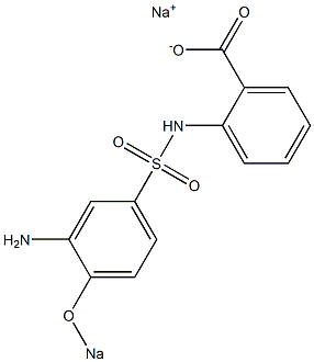 2-(3-Amino-4-sodiooxyphenylsulfonylamino)benzenecarboxylic acid sodium salt Struktur