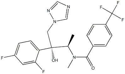 N-[(1R,2R)-2-(2,4-Difluorophenyl)-2-hydroxy-1-methyl-3-(1H-1,2,4-triazol-1-yl)propyl]-N-methyl-4-(trifluoromethyl)benzamide Struktur