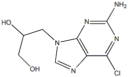 2-Amino-6-chloro-9-(2,3-dihydroxypropyl)-9H-purine Struktur