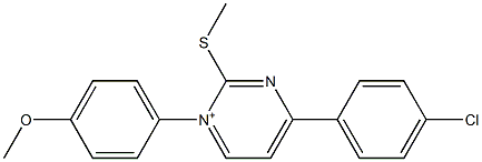 1-(4-メトキシフェニル)-4-(4-クロロフェニル)-2-メチルチオ-1-ピリミジニウム 化學(xué)構(gòu)造式