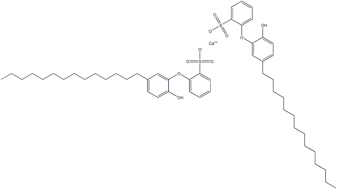 Bis(2'-hydroxy-5'-tetradecyl[oxybisbenzene]-2-sulfonic acid)calcium salt Struktur