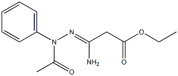 3-Amino-3-(2-phenyl-2-acetylhydrazono)propionic acid ethyl ester Struktur