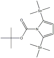 2,5-Bis(trimethylstannyl)-1H-pyrrole-1-carboxylic acid tert-butyl ester Struktur