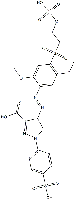 4-[[2,5-Dimethoxy-4-[[2-(sulfooxy)ethyl]sulfonyl]phenyl]azo]-4,5-dihydro-1-(4-sulfophenyl)-1H-pyrazole-3-carboxylic acid Struktur