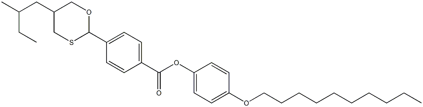 (+)-4-[5-(2-Methylbutyl)-1,3-oxathian-2-yl]benzoic acid 4-decyloxyphenyl ester Struktur