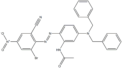 N-[2-(2-Bromo-6-cyano-4-nitrophenylazo)-5-(dibenzylamino)phenyl]acetamide Struktur