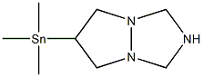 6-(Trimethylstannyl)tetrahydro-1H,5H-pyrazolo[1,2-a][1,2,4]triazole Struktur