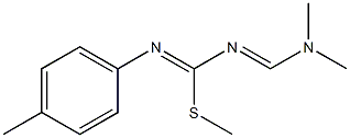 1-(4-Methylphenyl)-4-dimethylamino-2-methylthio-1,3-diaza-1,3-butadiene Struktur