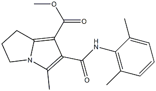 6,7-Dihydro-3-methyl-2-[(2,6-dimethylphenyl)carbamoyl]-5H-pyrrolizine-1-carboxylic acid methyl ester Struktur