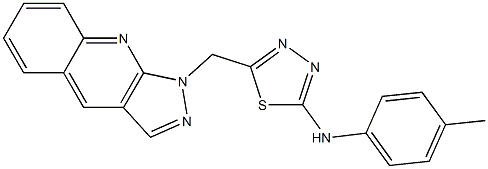 1-[[5-(4-Methylphenylamino)-1,3,4-thiadiazol-2-yl]methyl]-1H-pyrazolo[3,4-b]quinoline Struktur