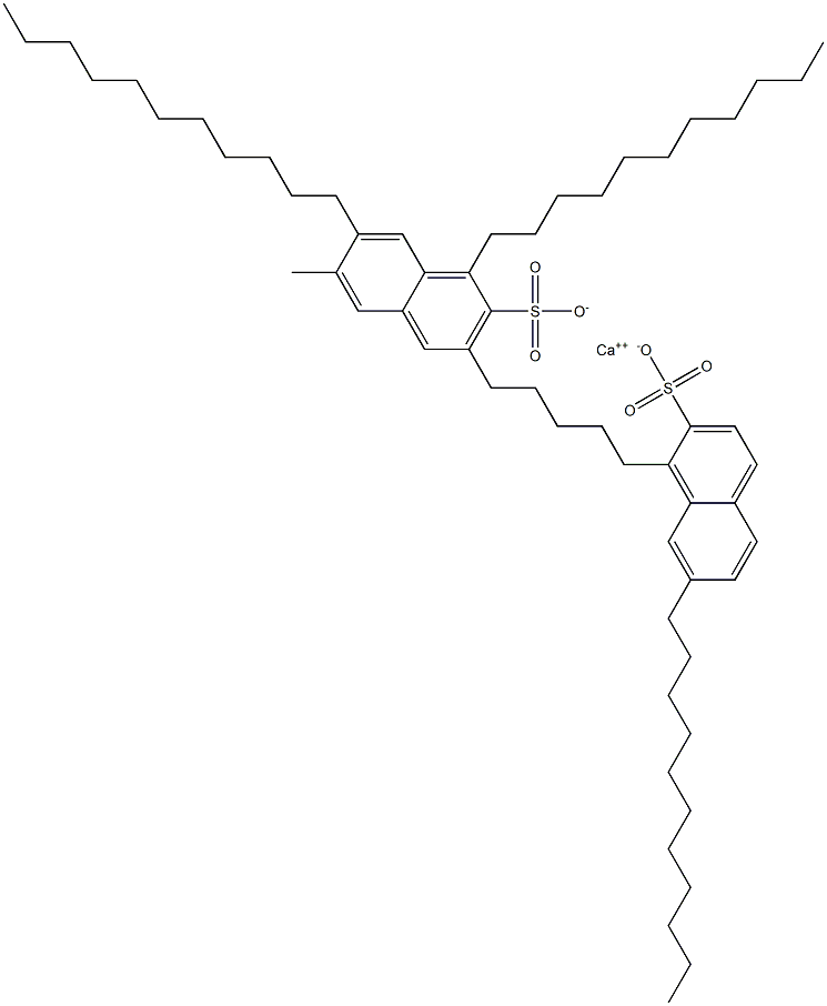 Bis(1,7-diundecyl-2-naphthalenesulfonic acid)calcium salt Struktur