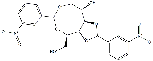 1-O,5-O:3-O,4-O-Bis(3-nitrobenzylidene)-D-glucitol Struktur