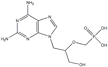 9-(3-Hydroxy-2-phosphonomethoxypropyl)-9H-purine-2,6-diamine Struktur