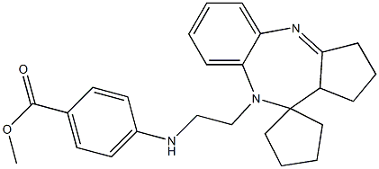 4-[[2-[[1,2,3,9,10,10a-Hexahydrospiro[benzo[b]cyclopenta[e][1,4]diazepine-10,1'-cyclopentan]]-9-yl]ethyl]amino]benzoic acid methyl ester Struktur