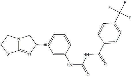 1-(4-Trifluoromethylbenzoyl)-3-[3-[[(6S)-2,3,5,6-tetrahydroimidazo[2,1-b]thiazol]-6-yl]phenyl]urea Struktur