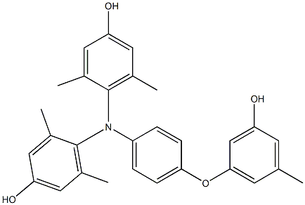 N,N-Bis(4-hydroxy-2,6-dimethylphenyl)-4-(3-hydroxy-5-methylphenoxy)benzenamine Struktur