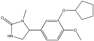 3-Methyl-4-[3-cyclopentyloxy-4-methoxyphenyl]-2-imidazolidone Struktur