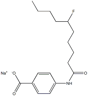 4-[(6-Fluorodecanoyl)amino]benzenecarboxylic acid sodium salt Struktur