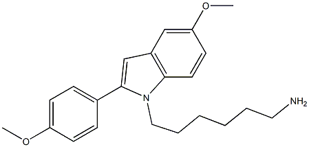 1-(6-Aminohexyl)-5-methoxy-2-(4-methoxyphenyl)-1H-indole Struktur