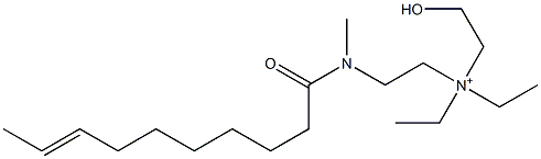 2-[N-Methyl-N-(8-decenoyl)amino]-N,N-diethyl-N-(2-hydroxyethyl)ethanaminium Struktur