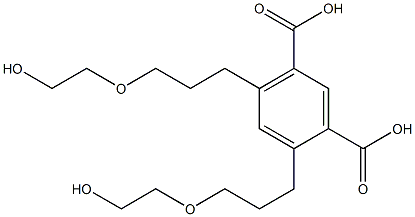 4,6-Bis(6-hydroxy-4-oxahexan-1-yl)isophthalic acid Struktur